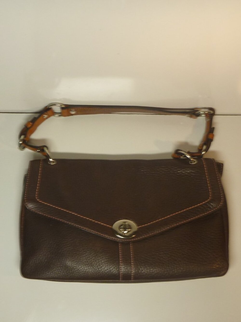Coach Vintage Chelsea Turnlock Flap Pebbled Leather Shoulder Bag 8A40,